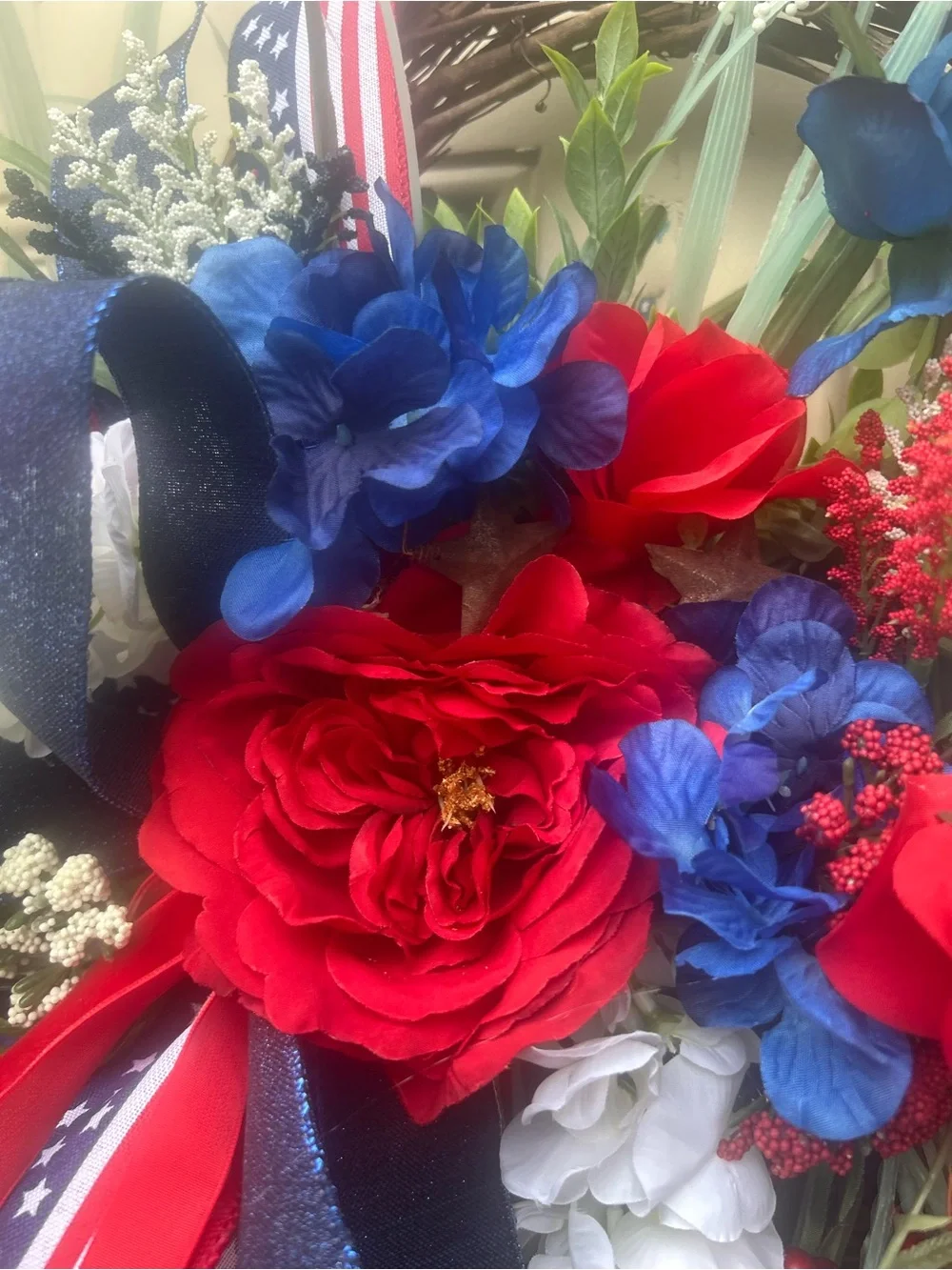 Patriotic Red, White & Blue Wreath